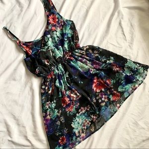 UO Band of Gypsies Floral Mini Dress